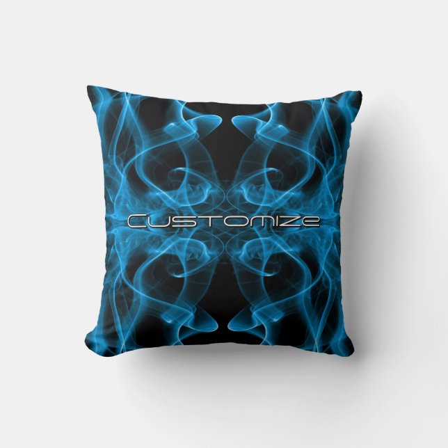 Cojín Decorativo Moody Blue Smoke Custom Abstract Art (Anverso)