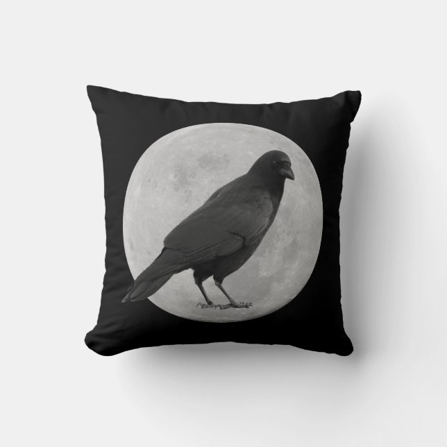 Cojín decorativo Moody Moon Crow (Anverso)