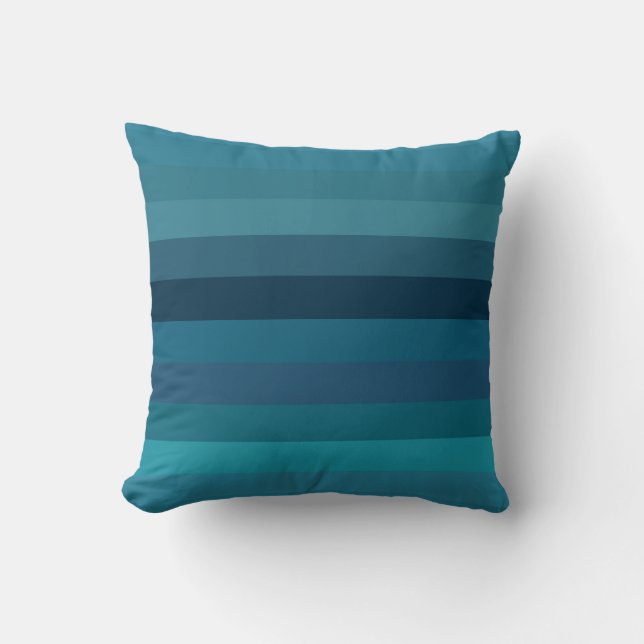 Cojín Decorativo Moody Teal & Navy Stripes (Anverso)