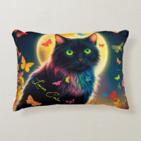 Moon cat decoración mariposa bonito luz de la luna