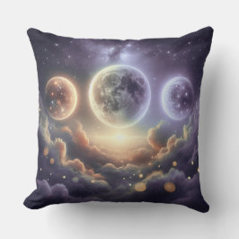 Cojín Decorativo Moon Phases Over Clouds