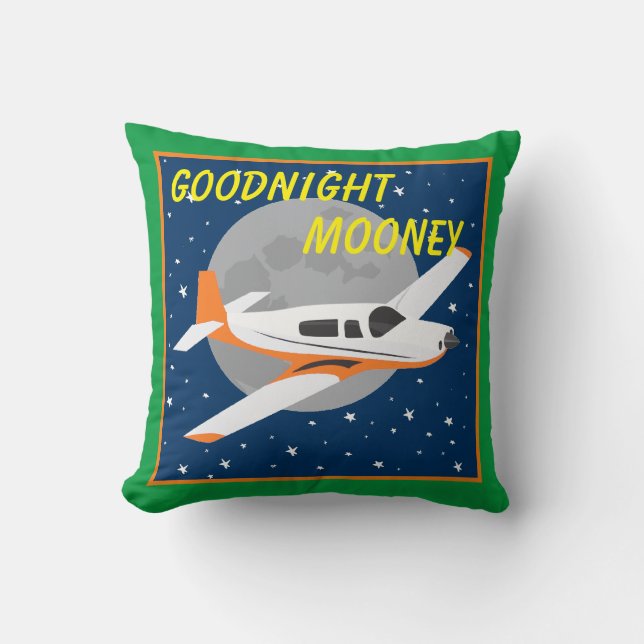 Cojín Decorativo Mooney Airplane Pillow, dinero nocturno (Anverso)