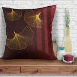 Cojín Decorativo Moonlight Romance Burgundy ID881<br><div class="desc">Esta interesante colección de bodas presenta efectos de iluminación intrigantes, follaje dorado y utiliza un tipo de letra manuscrita para añadir un toque moderno. La almohada de tiro de coordinación mostrada aquí tiene hojas de ginko a la luz de la luna dándole una cualidad romántica y etérea. Busque ID881 para...</div>
