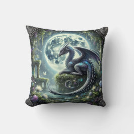 Cojín Decorativo Moonlit Dragon Garden Mystical Decor