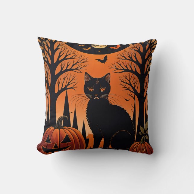 Cojín Decorativo Moonlit Meow (Anverso)