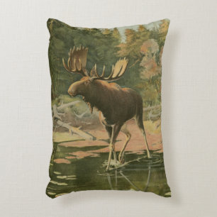 Cojín Decorativo Moose caminando en el agua