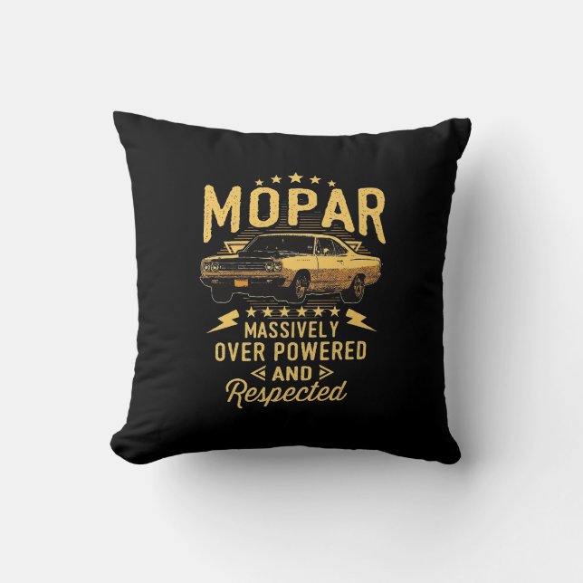 Cojín Decorativo Mopar - Lanzamiento Masivamente Encendido Y Respet (Anverso)