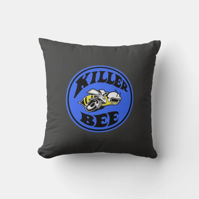 Cojín Decorativo Mopar - Super Bee - Abeja asesina - Azul (Anverso)
