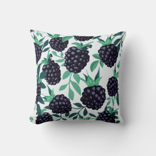 Cojín Decorativo Mora Tropical: Patrón continuo de frutas