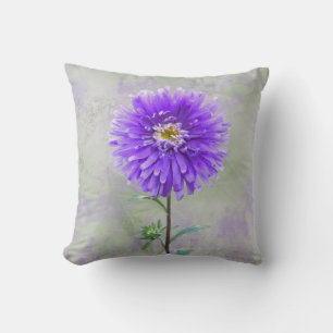 Cojín Decorativo Morada dahlia acuarela