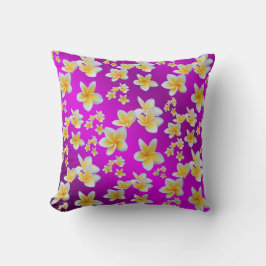 Cojín Decorativo morado, asiático, amarillo, blanco, flor, brillant
