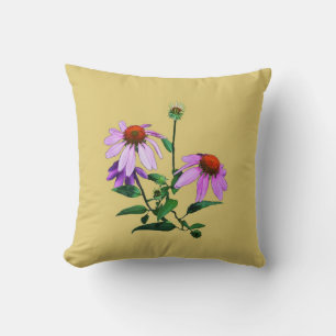 Cojín Decorativo Morado Coneflower On Yellow