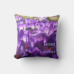 Cojín Decorativo Morado Crocus-Home Sweet Home Pillow *Personaliza*