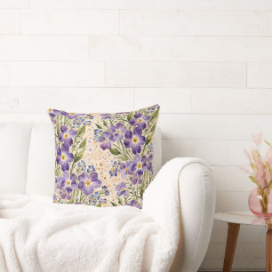 Cojín Decorativo Morado e índigo floral