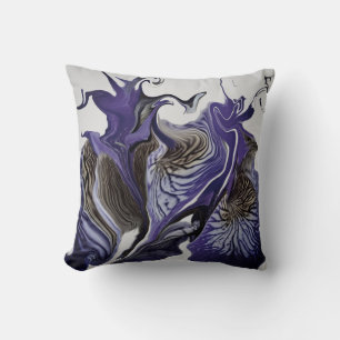 Cojín Decorativo Morado Iris Flower Swirls / Niebla /
