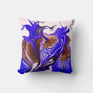 Cojín Decorativo Morado Iris Flower Swirls / Sangria /