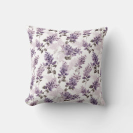 Cojín Decorativo Morado Lilac Watercolor Floral