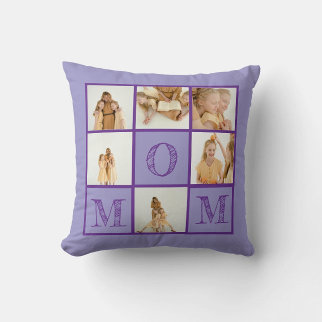 Cojín decorativo morado personalizado - foto Perso (Anverso)