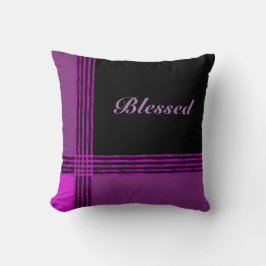 Cojín decorativo morado y negro bendecido