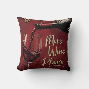 Cojín Decorativo More Wine Please Elegant Burgundy Home Bar Decor