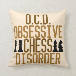 Cojín Decorativo Moreno divertido del ajedrez