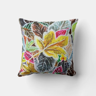 Cojín Decorativo Moreno escarpado de hojas de otoño coloridas - Art