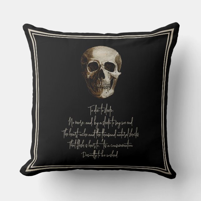 Cojín Decorativo Morir: dormir a Shakespearian (Anverso)