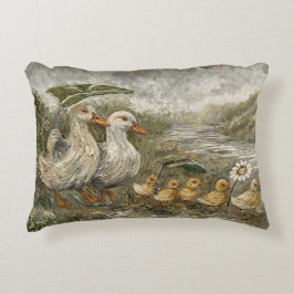 Cojín Decorativo Morning Commute Whimsical Farmhouse Duck Rainy Day