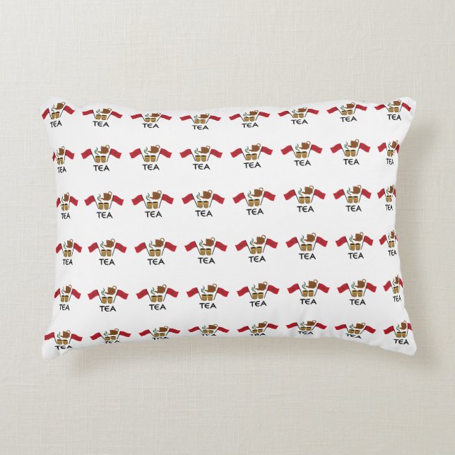 Cojín Decorativo Moroccan Mint Tea, Morocco Flag & Traditional Tea  (Anverso)