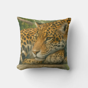 Cojín Decorativo Mortalidad dorada - Leopardo en reposo