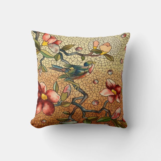 Cojín decorativo Mosaic Floral/Bluebird (Anverso)