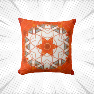 Cojín Decorativo Mosaic Mandala Naranja y blanco