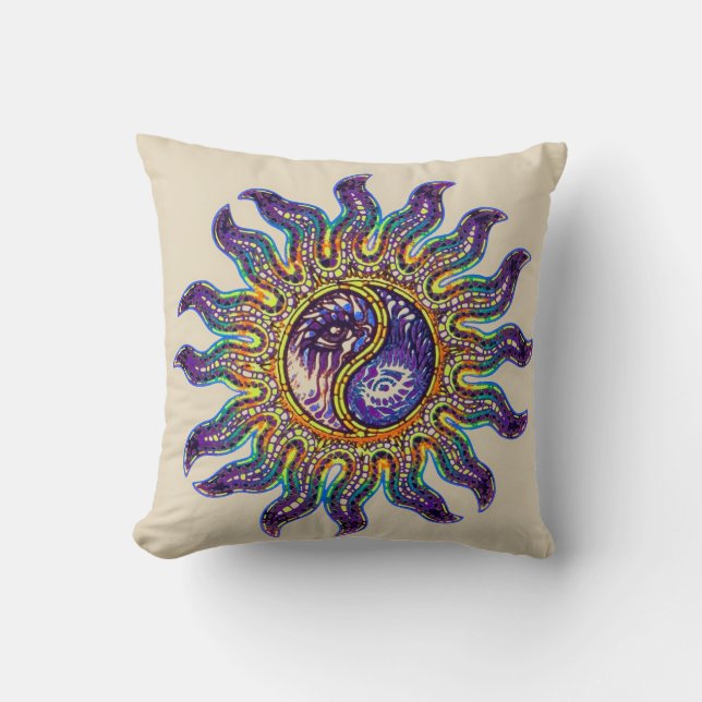 Cojín decorativo Mosaic Yin Yang Sun (Anverso)