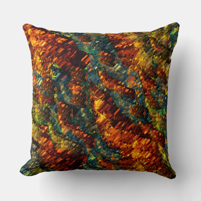 Cojín Decorativo Mosaico abstracto de la fogata desplazada (Anverso)