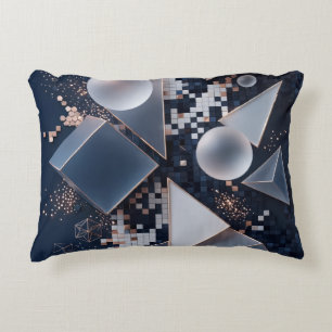Cojín Decorativo Mosaico abstracto futurista de Navidad en 3D