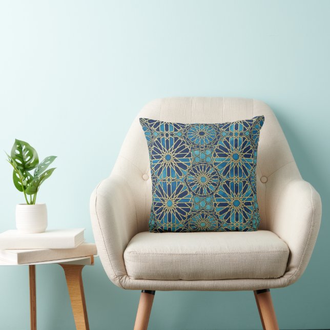 Cojín Decorativo mosaico azul (Silla)