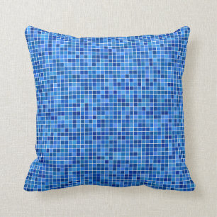 Cojín Decorativo Mosaico azul del pixel