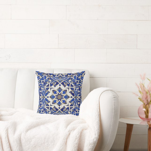 Cojín Decorativo mosaico azul real (Sofá)