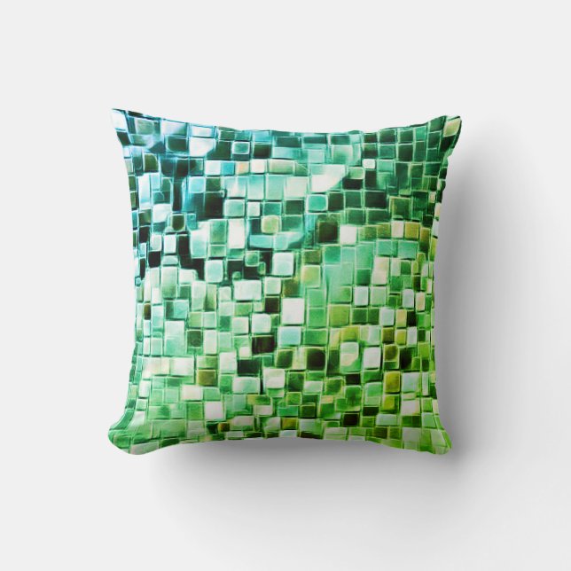 Cojín Decorativo Mosaico Bubble Art / Greenleaf / (Anverso)