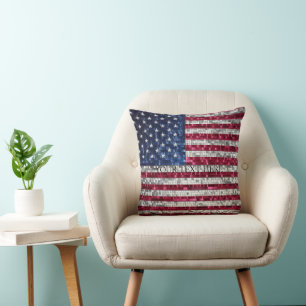 Cojín Decorativo Mosaico de Bandera Americana