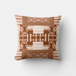Cojín Decorativo Mosaico de cacao – Rubor marrón y crema geométrico