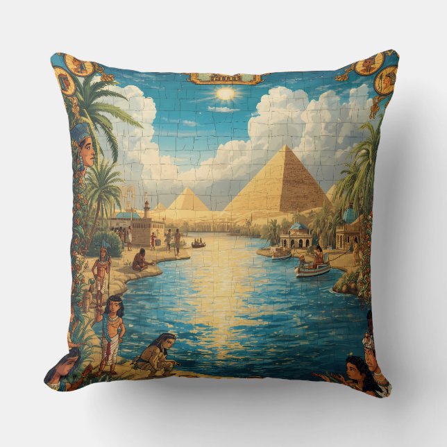 Cojín decorativo Mosaico de Egipto (Anverso)