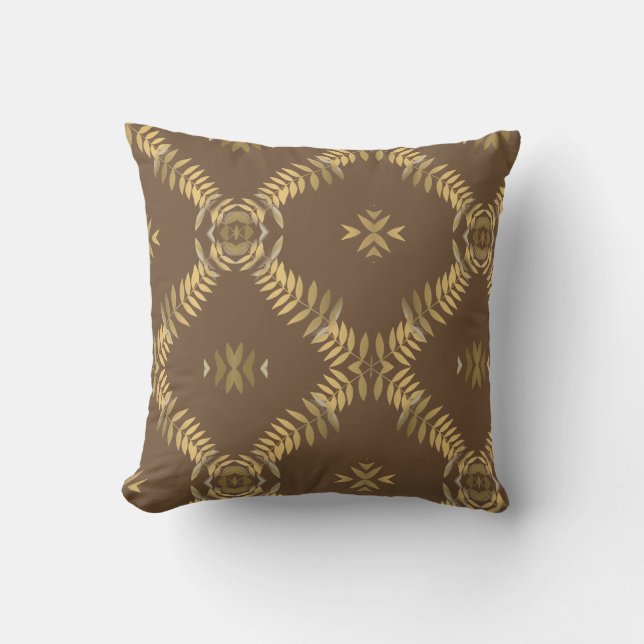 Cojín Decorativo Mosaico de Fern de Oro (Anverso)