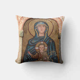 Cojín Decorativo Mosaico de la Virgen María y Jesús