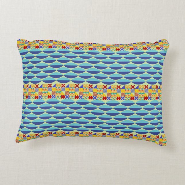 Cojín Decorativo Mosaico de ondas vibrantes (Reverso)
