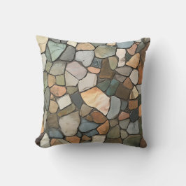 Cojín Decorativo Mosaico de piedra de tono de la Tierra