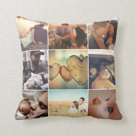 Cojín Decorativo Mosaico de recuerdos familiares personalizados