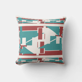 Cojín Decorativo Mosaico de tres niveles de ladrillo rojo Verde azu