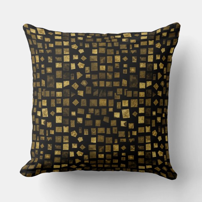 Cojín Decorativo Mosaico dorado de Natasha Us (Anverso)