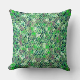 Cojín Decorativo Mosaico en triángulos verdes con tonos degradados